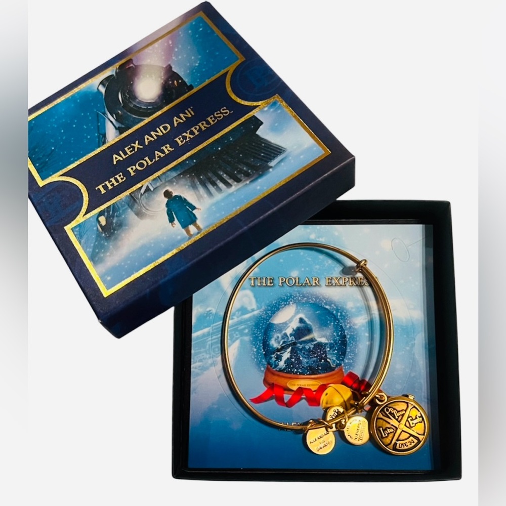 ALEX and ANI The Polar Express Bracelet Pocket Watch Charm Bangle w/Box Back Tag